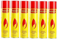 6 Can Neon Butane Fuel Universal Gas Lighter Refill Cartridge 300 Ml 10.14 Oz