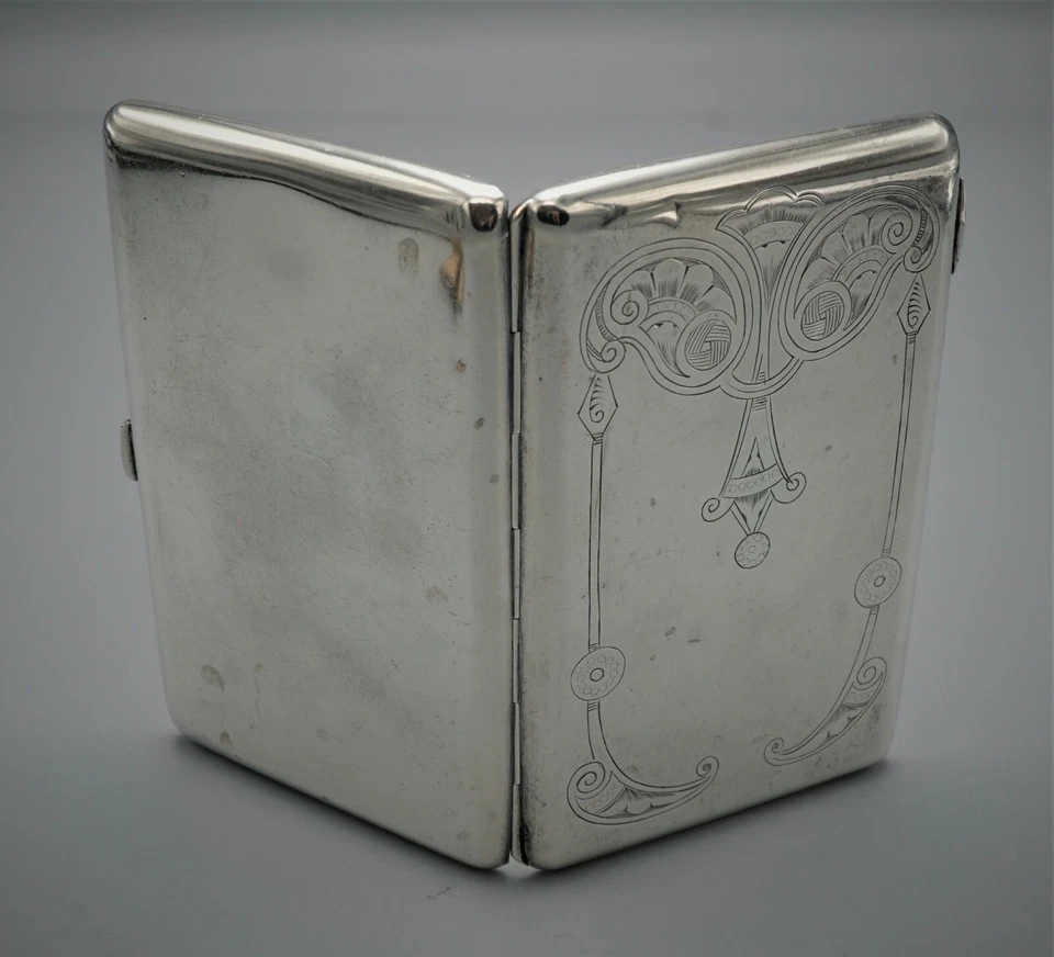 ANTIGUA CAJA DE CIGARRILLOS RUSA 84 PLATA POR VERHOVTSEV FEDOR, SELLO MOSCÚ Foto 3 de 4