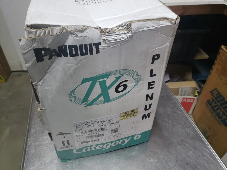 PANDUIT PUP6C04WH-W CABO DE COBRE GATO 6 PLENUM BRANCO NOVO NA CAIXA - Imagem 2 de 4