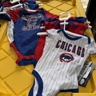 CHICAGO CUBS baseball 3 pack CREEPER SET SIZE boy or girl styles QTY 1 set of 3