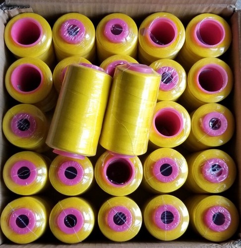 50 Spools Bright Yellow Multi Purpose Sewing Machine Threads T27 100% Polyester - Picture 2 of 9