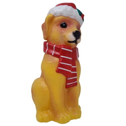 Mini Welpe Blasform Tischplatte beleuchtet Vintage Stil Weihnachten Nikolausmütze 11 Zoll - Bild 4 von 6
