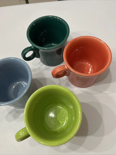 Set of 4 Fiesta Ware O-Ring Handle Coffee Mugs Homer Laughlin HLC USA