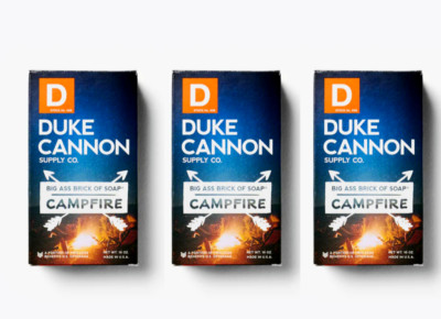 Duke Cannon Campfire Soap Bar (3-Pack) - Large, Smoky Scent for Men, 10oz Each