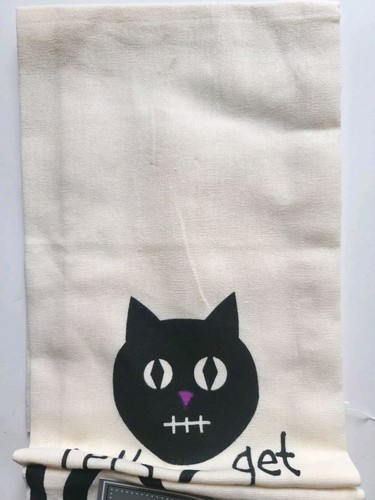 2 Kitchen Dish Towels IT'S HALLOWEEN TIME-LETS GET SPOOKY 100% Cotton NWT QVC - Picture 2 of 6