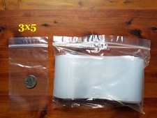 1000 - 3"x5" ZIP BAGS CLEAR 2 MIL POLY RECLOSABLE LOCK TOP SEAL MINI BAGGIES