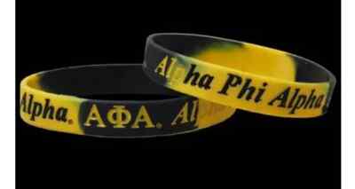 Alpha Phi Alpha SET OF 2 Tie Dye Silicone Rubber Bracelets , NEW, LICENSED