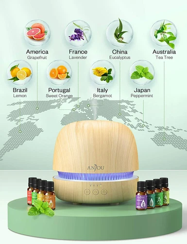 Anjou 300ML Ultrasonic Aromatherapy Diffuser Essential Oil Diffuser Gift Set - Picture 6 of 8