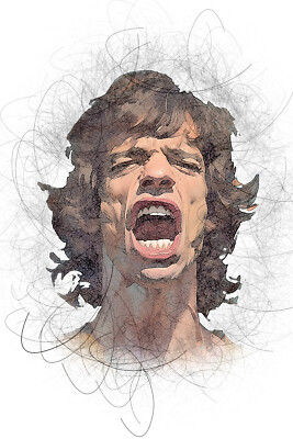 Mick Jagger Caricature T Shirt Keith Richards Rolling Stones Ronnie Wood Brian