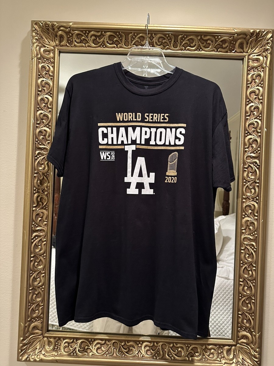 2020 WORLD SERIES CHAMPIONS LA DODGERS FANATICS T-SHIRT BLACK SIZE
