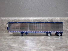 DCP 1/64 Blue Chrome 53' Utility Refrigerated Spread Axle Trailer Farm Toy