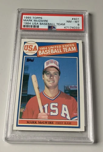 Mark McGwire 1984 USA Baseball Team 1985 Topps PSA 8 Near Mint Rookie Card!