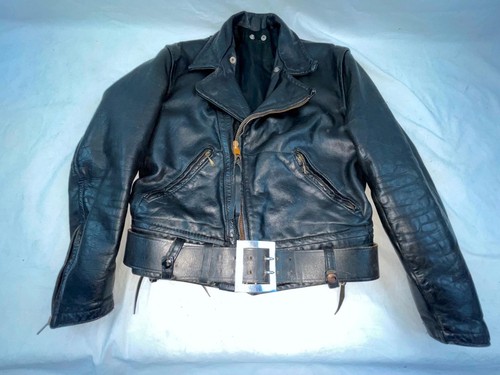 CHAQUETA DE COLECCIÓN AÑOS 50 60 PARA HOMBRES M CAL CUERO MOTOCICLISTA POLICÍA CHP CALIFORNIA - Imagen 20 de 23