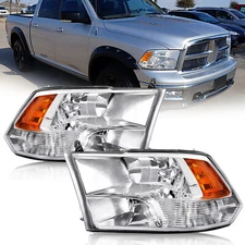 Chrome Housing Amber Corner Headlight Head Lamp Fit For 09-18 Ram 1500 2500 3500