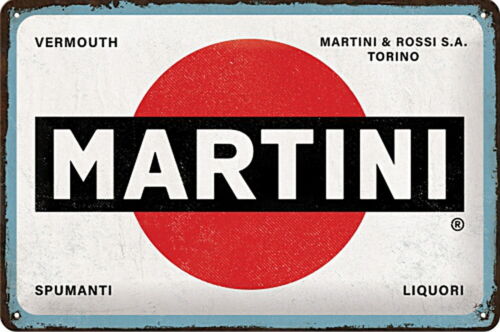 Martini - Logo white Blechschild, 30 x 20 cm, gewölbt & Motiv geprägt - Bild 1 von 1