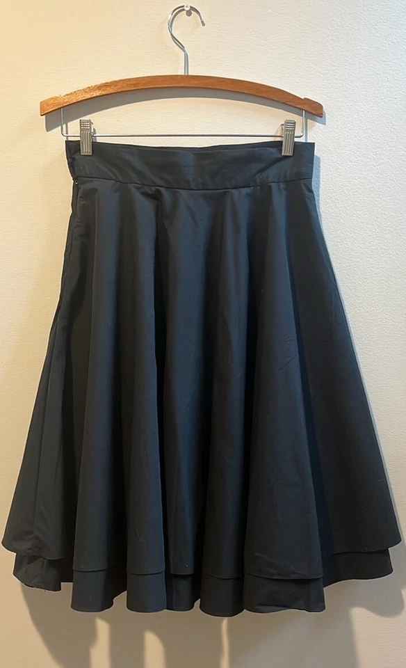 EUC Modcloth Moon Black Tiered Full Knee Length Skirt-Small - Image 2 of 4