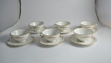 S8144s SET DA 6 TAZZE DA TE' CON PIATTINO IN PORCELLANA FINISSIMA GIRAUD LIMOGES