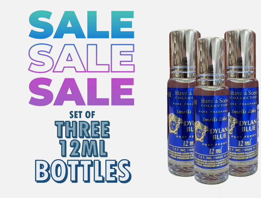 Pack Of 3 Versace Dylan Blue For Women Scent Roll On Body Oil 12ML