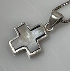 925 Sterling Silver Shell cross Necklace 18” Chain Jewelry