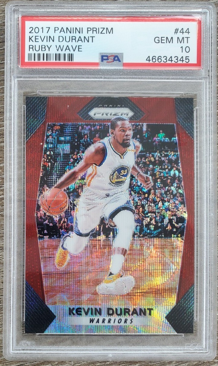2017 Panini Prizm Kevin Durant Ruby Wave #44 GEM MT PSA 10 Pop 26