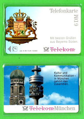 A38 11.91 Original Edition Telephone Card 6 DM Bavaria South Full Edition 12000
