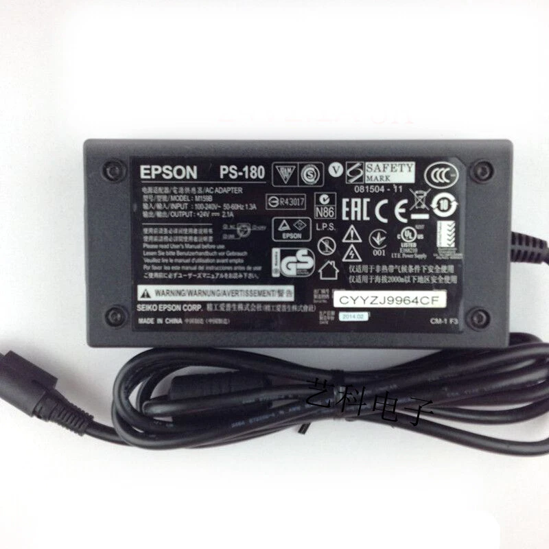 Geunine EPSON PS-180 3Pin 24V 2.1A Printers Stromversorgung Netzteil