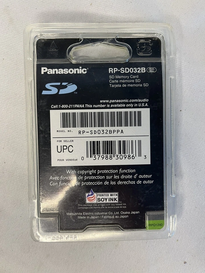 Brand New Panasonic 32 MB SD Secure Digital Memory Card RP- SD032B RP-SD032BPPA - Image 2 of 2