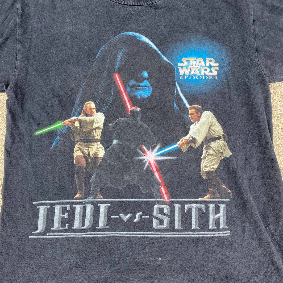 VINTAGE 90s Star Wars Movie Promo Shirt Large Men Jedi Sith Tee Darth Maul  Obi