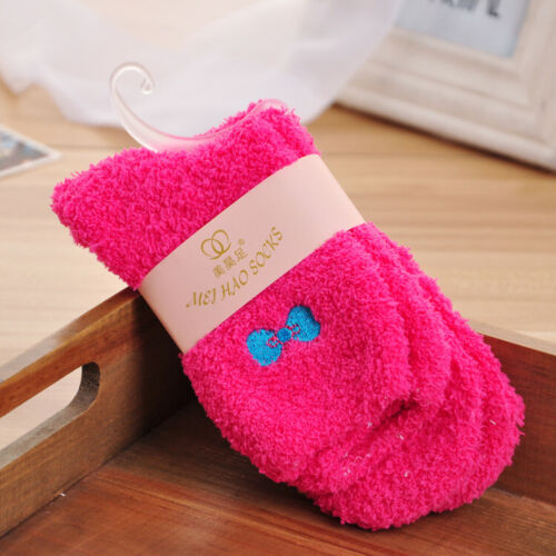 5 pares de calcetines cálidos de invierno gruesos difusos suaves COLORES DULCES para mujer lote 5-8 EE. UU. Nuevos - Imagen 12 de 12