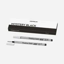 Montblanc Fineliner Mystery Black Broad Pt New In Box 128247    2 Refills