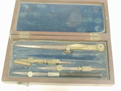 VINTAGE DRAFTING SET T.A.& Sons in Mahogany box