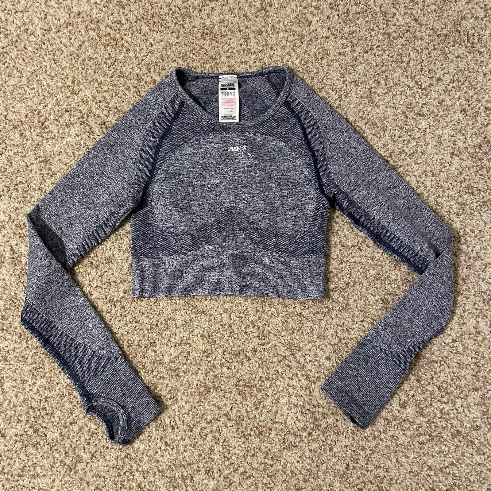 gymshark flex sports long sleeve crop shirt