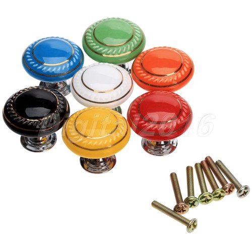 Fashion Ceramic Cabinet Door Knobs Cupboard Drawer Wardrobe Kitchen Pull Handles - Picture 19 of 66