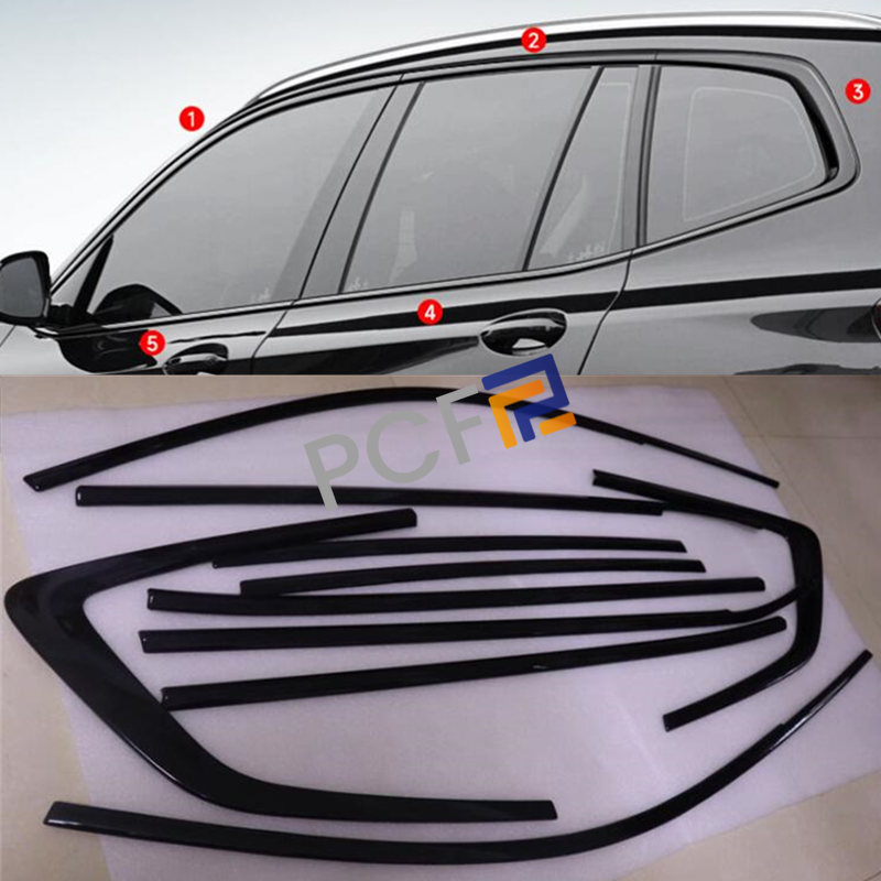 For BMW G01 X3 2018-2022 2024 Gloss Black Car Window Molding Strip Cover Trim