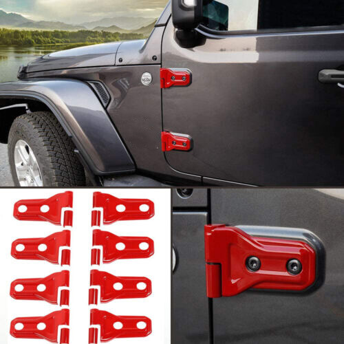 Red Door Hinge Trim Cover for 2018+ Jeep Wrangler JL 4-Door Accessories 8 Pack