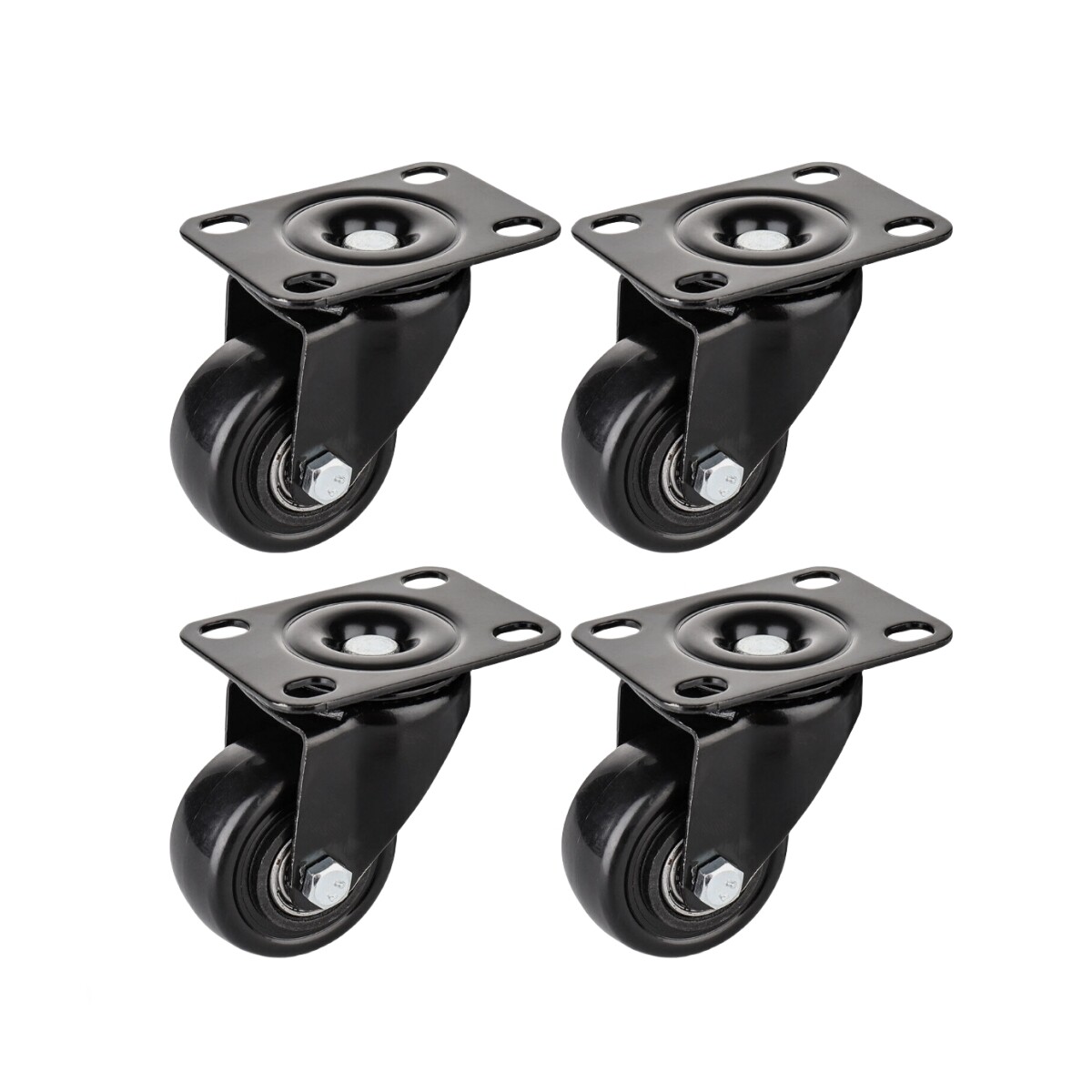 4 x Heavy Duty 50mm PU Castor Wheels Furniture Trolley 360 Degree