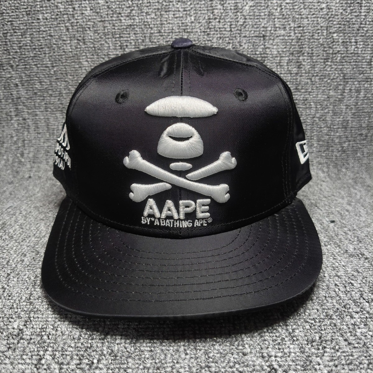 AAPE BY A BATHING APE x New Era 9FIFTY Snapback Hat Black Skull Camo Brim