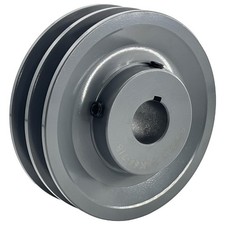 2AK44-7/8 Double Groove V Belt Pulley, 4.25 OD 7/8 inch Bore Cast Iron Sheave
