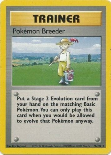 Pokemon Breeder - 76/102 - Rare - Unlimited Edition - Base Set #76/102 Pokemon T