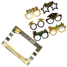 Reusable Graduation Eyeglasses Paper Props 2023 Party Photo Booth Decoration