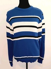 Vintage Le Tigre Sweater Blue Black White Stripe Alpine Women's XL 20 NWT 1980s
