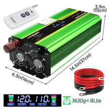 3000W Pure Sine Wave Power Inverter 12V DC to 110V/120V AC 6000W Peak
