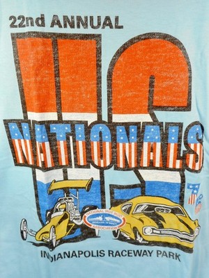 NHRA Drag Racing Retro Throwback 1976 Indy Raceway Park  New T-Shirt XL
