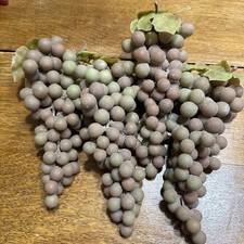 Lot Of 4 Artificial Grapes Fake Fruit Bunch Lifelike Home Restaurant Table Decor