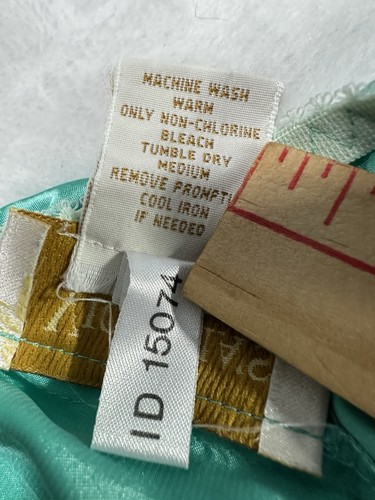 VTG Victorias Secret Gold Label Aqua Satin Cami High Cut Shorts Sleep Set Size M - Picture 10 of 18