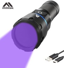 US Stock 60W 365nm UV Black Light Flashlight Pet Urine Detector USB-C