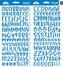 Abigail Font Cardstock Alpha Stickers 6"X13" 2/Pkg Blue Jean