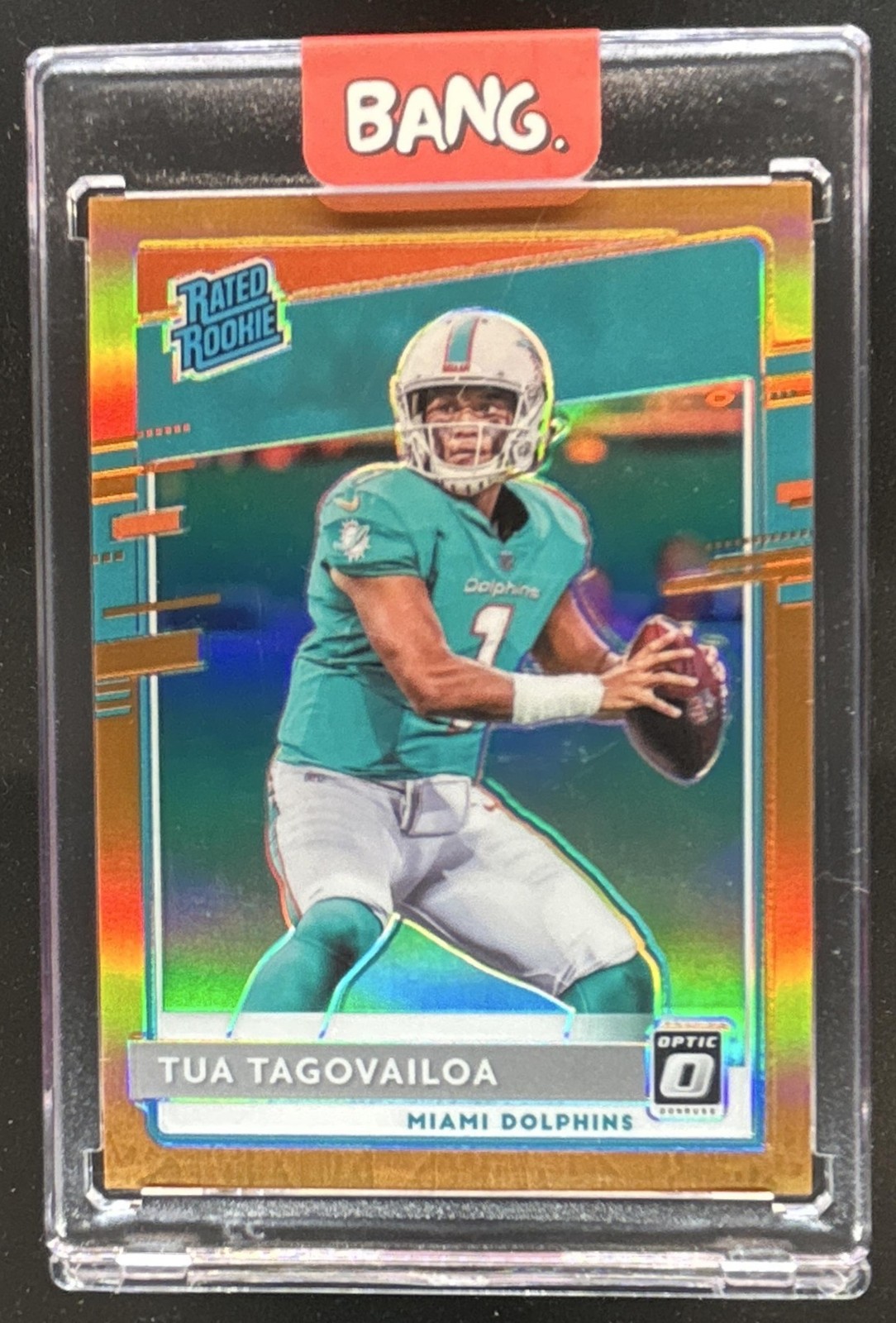 2020 Donruss Optic Tua Tagovailoa Orange Prizm Rookie RC #/199 Dolphins