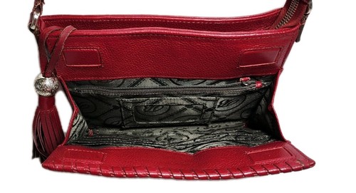 BRIGHTON FERRARA COL. RED FERRARA CITY ORGANIZER CROSSBODY PURSE HANDBAG $355 - Picture 2 of 17