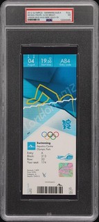 2012 Olympic Swimming FULL Ticket Michael Phelps Gold Medal #15 PSA 6 Set Record